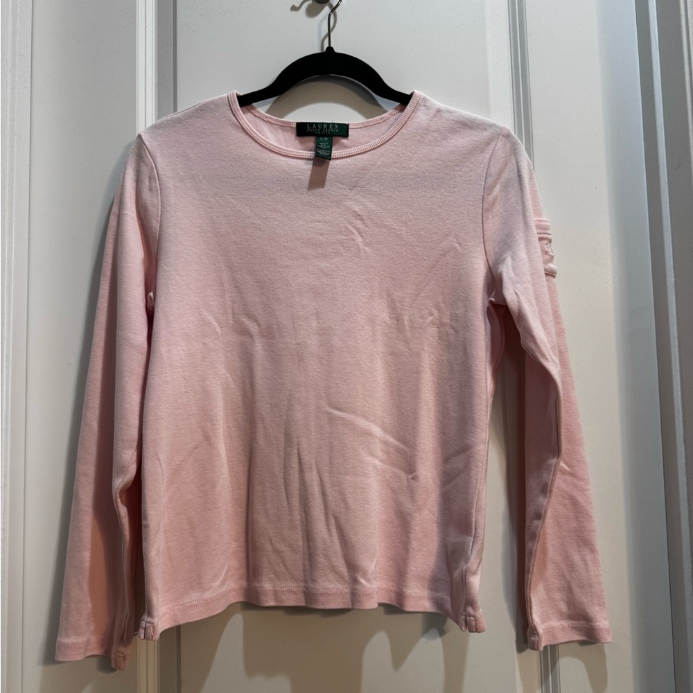 Lauren Ralph Lauren Pink Long Sleeve  Tee MP Round Neck Armpit To Armpit 19”